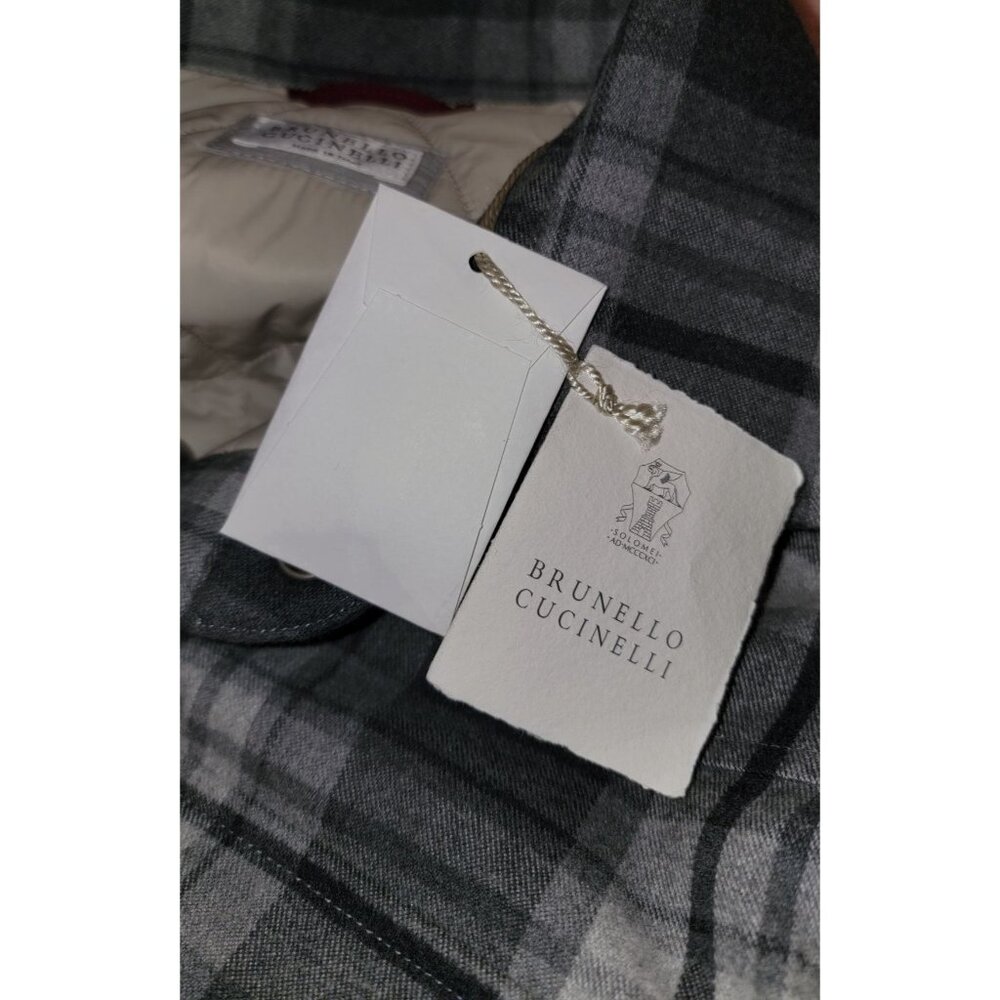 Brunello Cucinelli plaid-check padded jacket - Men's Size 50 - Made in Italy - Picture 8 of 16